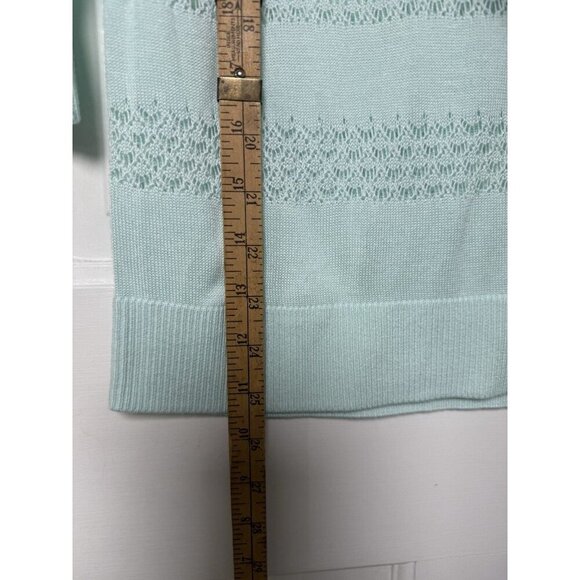 Banana Republic Pale Mint Knit 3/4 Sleeve Sweate Women’s Small EUC - Picture 8 of 9